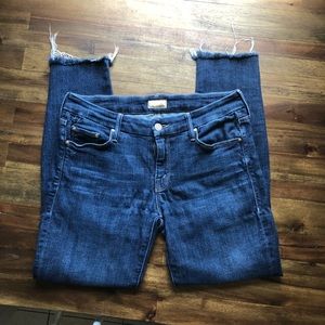MOTHER ankle fray jeans